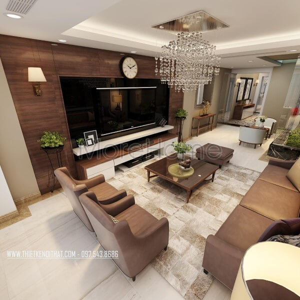 Thiết kế nội thất phòng khách với nội thất gỗ hiện đại đẹp độc đáo thiết kế biệt thự