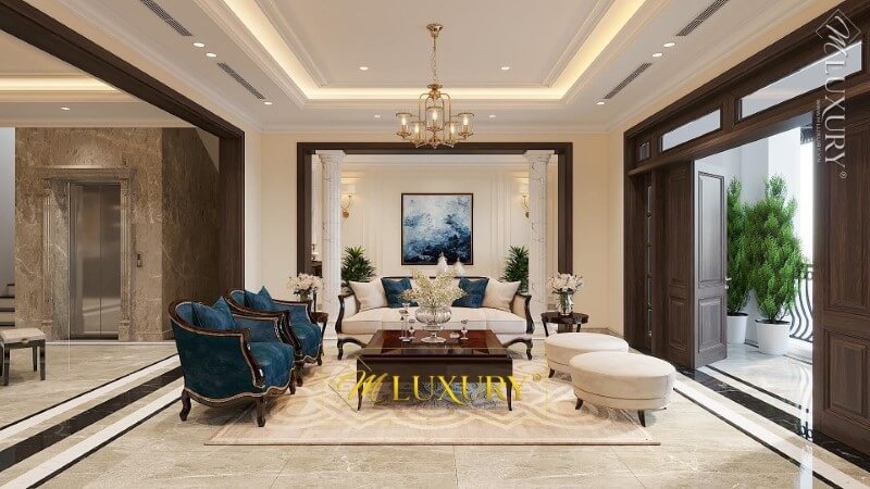 {Thiết kế nội thất biệt thự tân cổ điển cao cấp tại Việt Hưng