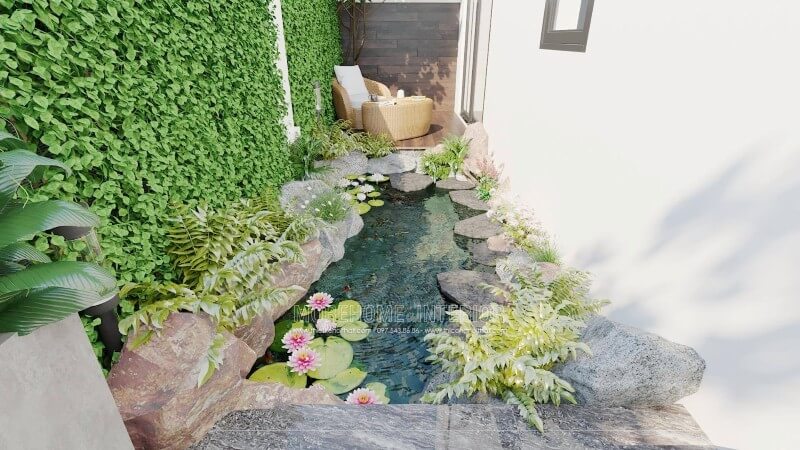 Bạn đang phân vân cách bố trí tiểu cảnh sân vườn vừa có không gian thư giãn vừa có khung cảnh sông nước, Morehome xin giới thiệu tới quý vị và các bạn mẫu bố trí nội thất biệt thự tại Vinhomes Imperia Hải Phòng đang được thi công hoàn thiện. Nếu quý vị quan tâm, có thể xem công trình sau khi hoàn thiện của chúng tôi tại website:thietkenoithat.com