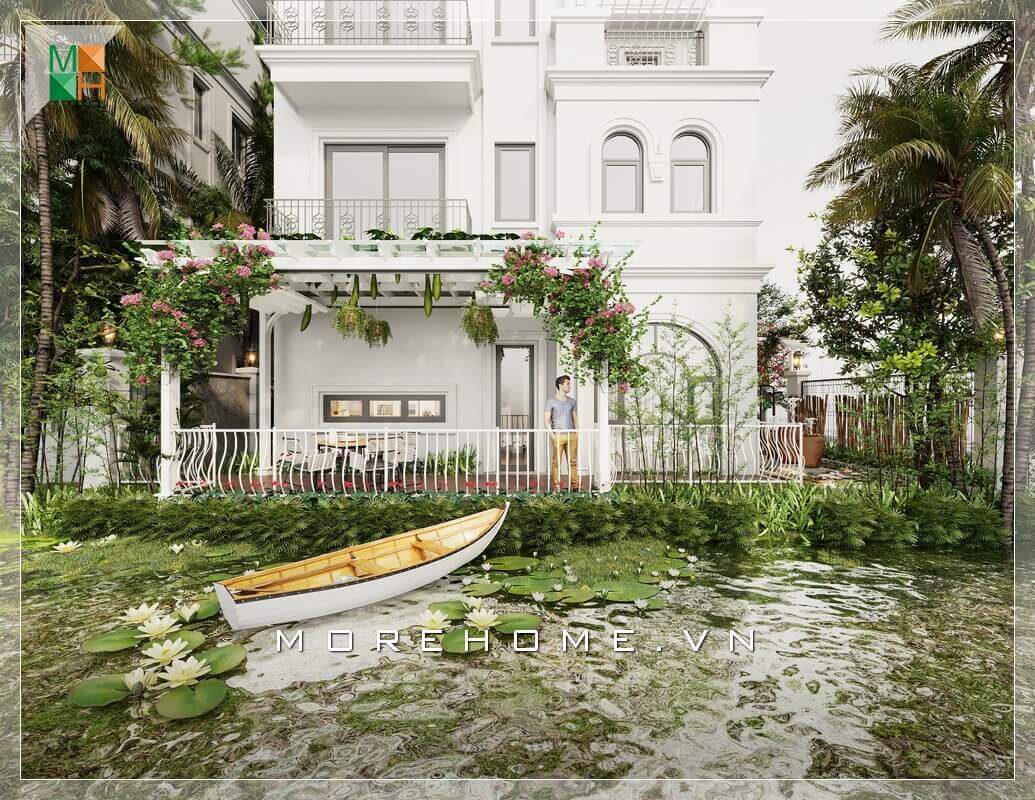 Một góc đẹp của thiết kế kiến trúc biệt thự sân vườn đẹp và cao cấp. thiết kế biệt thự
