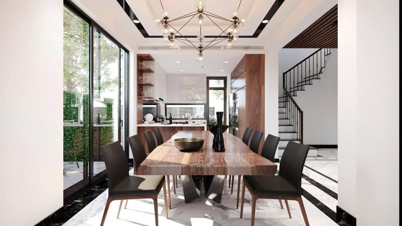 Mẫu thiết kế nôi thất phòng ăn biệt thự đẹp thiết kế biệt thự