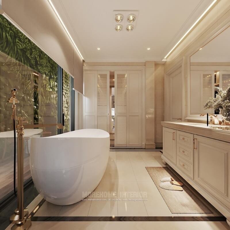 Mẫu thiết kế trang trí nội thất phòng tắm nhà tắm luxury thiết kế biệt thự