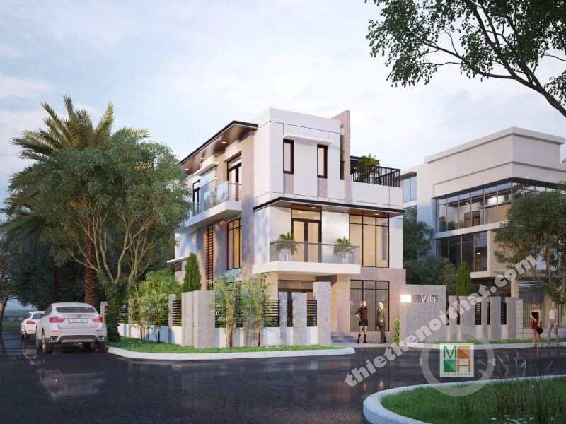 Thiết kế biệt thự đơn lập kiến trúc hiện đại ở Phú Mỹ Hưng Sài Gòn thiết kế biệt thự