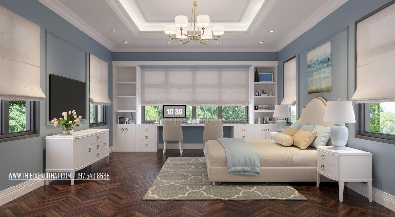 Trang trí nội thất phòng ngủ con năng động tại biệt thự Thái Bình cao cấp thiết kế biệt thự