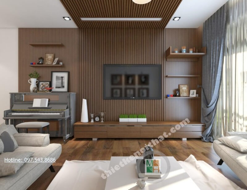 Thiết kế phòng khách chung cư trẻ trung, hiện đại và sang trọng thiết kế biệt thự