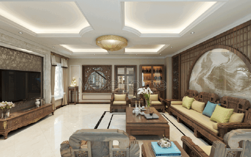 Sắp sếp nội thất phòng khách sang trọng đẳng cấp tại biệt thự Riverside Nguyễn Duy Trinh Quận 2, Tp. Hồ Chí Minh. thiết kế biệt thự