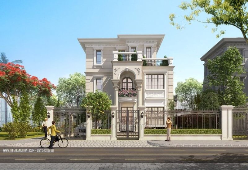 Thiết kế kiến trúc nhà biệt thự Splendora tân cổ điển sang trọng tại huyện Hoài Đức, Hà Nội Thiết kế nội ngoại thất biệt thự Hà Nội