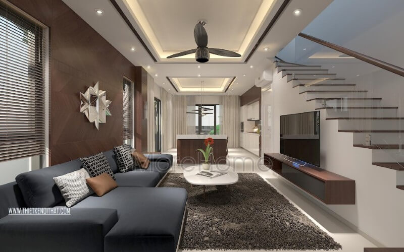 Thiết kế biệt thự Vinhomes Thăng Long hiện đại, đơn giản, không chú trọng đến các nét trạm khắc tinh xảo mà tập trung nhiều hơn vào sử dụng công năng sử dụng mang đến sự thuận tiện cho gia chủ Thiết kế nội ngoại thất biệt thự Hà Nội