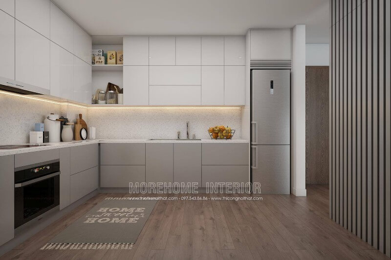 Thiết kế phòng bếp chung cư đơn giản, đẹp mắt Thiết kế chung cư
