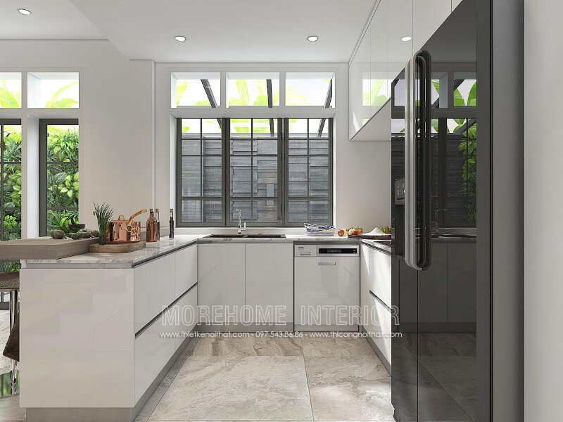 Thiết kế nội thất tủ bếp biệt thự Vinhomes Imperia Hải Phòng cao cấp, ấn tượng và vô cùng tiện nghi Thiết kế phòng bếp, tủ bếp đẹp