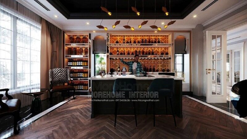 Thiết kế quầy bar đẹp, sang trọng tại nhà. thiết kế biệt thự