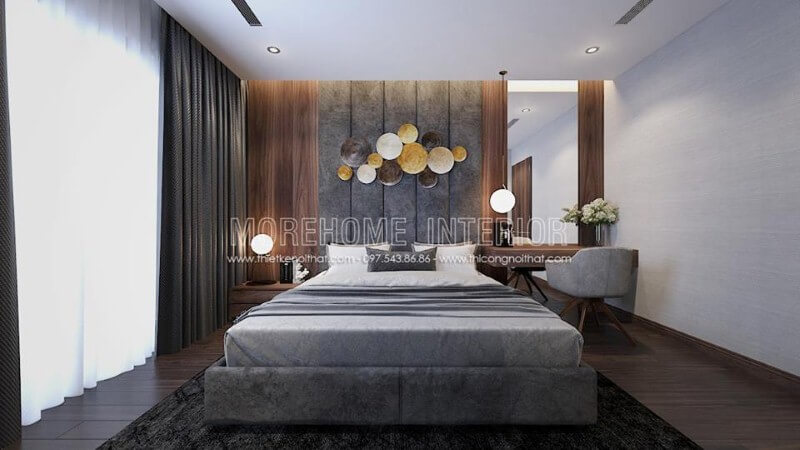 Thảm phòng ngủ đẹp sang trọng tạo nên vẻ đẹp hài hòa trong phong cách hiện đại. thiết kế biệt thự