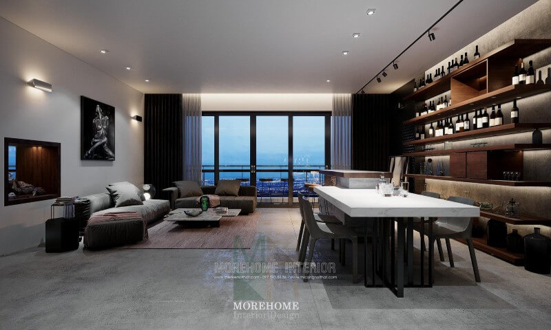 Nội thất phòng ăn chung cư cao cấp được lựa chọn theo lối thiết kế hiện đại Thiết kế chung cư