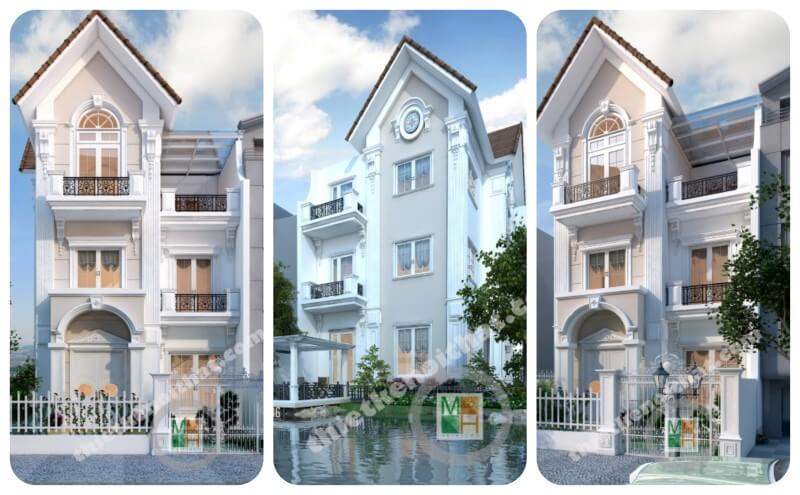 Mẫu thiết kế kiến trúc đẹp cho nhà biệt thự Vinhomes Riverside Sài Đồng Hà Nội thiết kế biệt thự