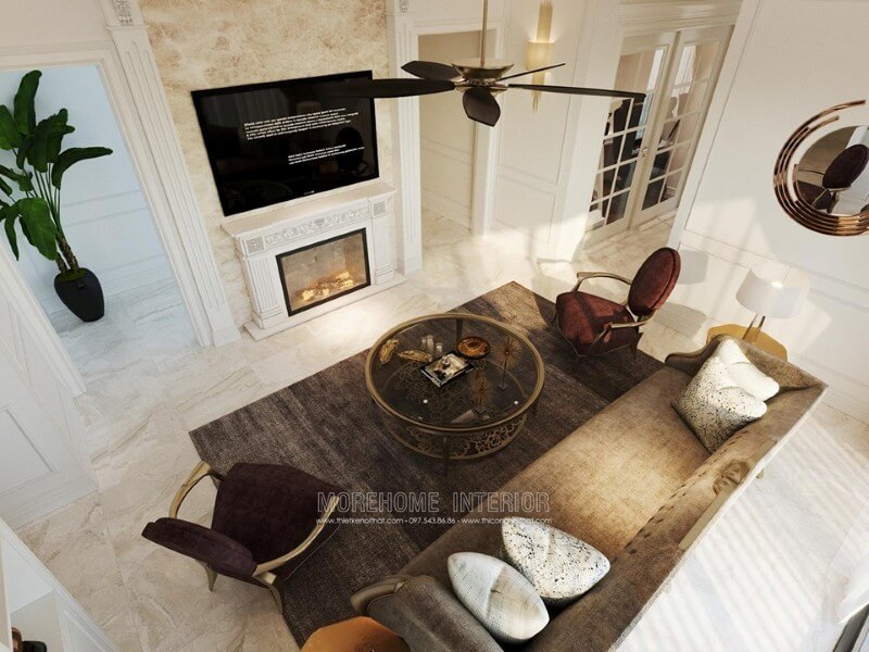 Nội thất sofa phòng khách đẹp dành cho nhà chung cư sofa tân cổ điển