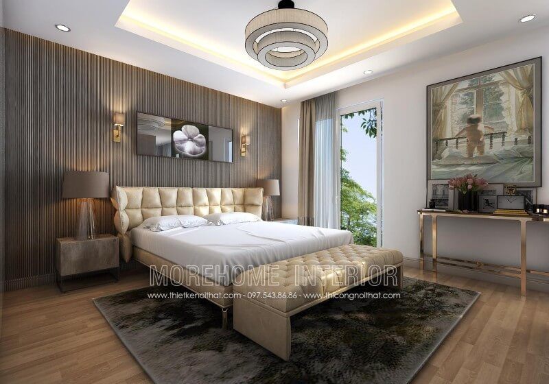 Nếu căn chung cư nhà bạn có diện tích bé, đừng bỏ lỡ mẫu giường gỗ bọc da này nhé