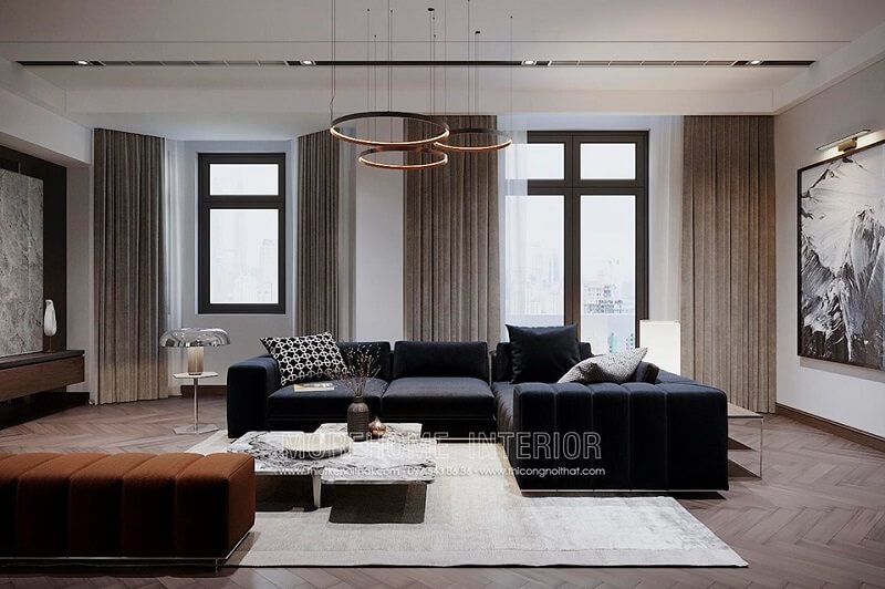 Mẫu bàn trà đẹp với kiếu dáng độc đáo ấn tượng mang đến sự mới lạ cho không gian phòng khách.