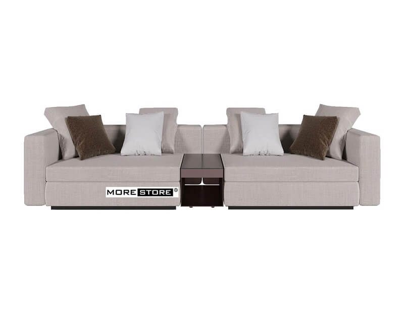 Mẫu sofa hiện đại da cao cấp màu be với kiểu dáng trẻ trung phù hợp với không gian phòng khách chung cư, nhà phố