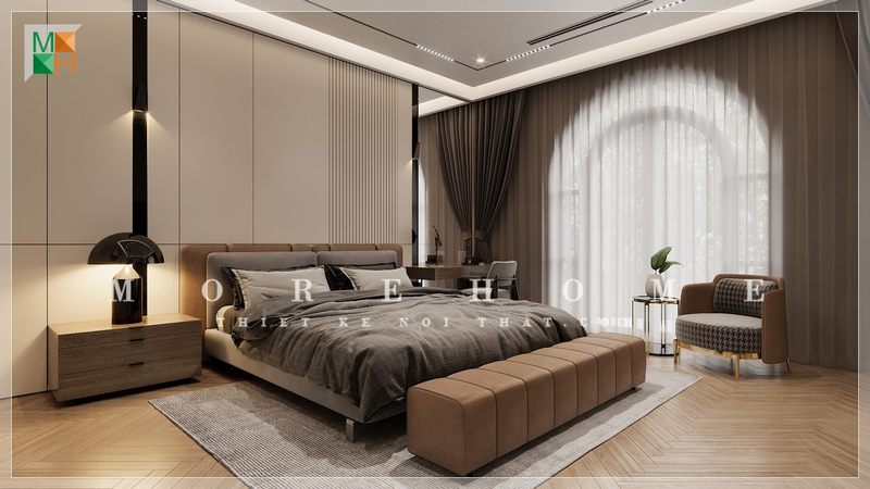 Sự thoải mái khi sử dụng được cung cấp bởi chiếc giường ngủ êm ái.